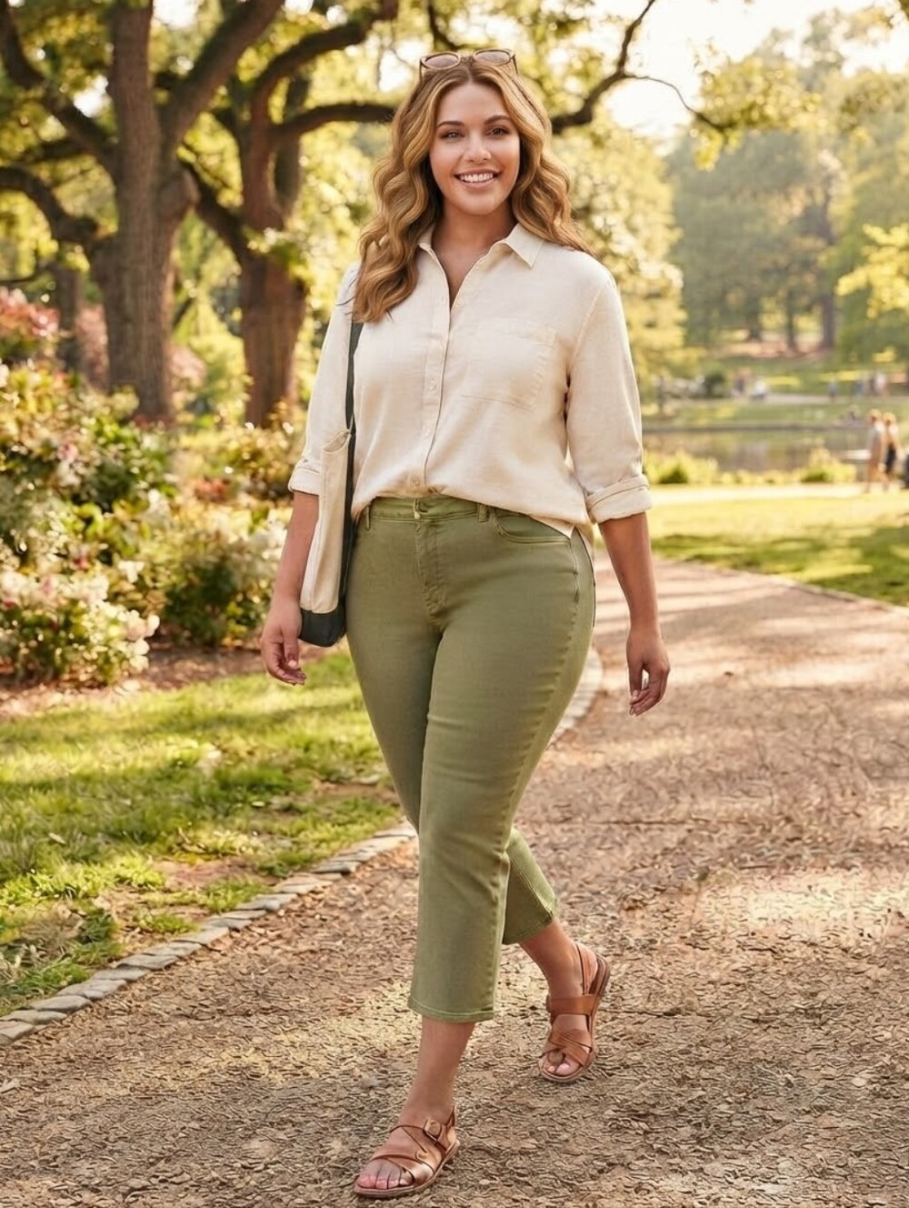 Lane Bryant Olive Green Women's Capri/Crop Jeans